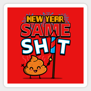 New Year 2024 Funny Cute Kawaii Poop Original Cartoon Meme Magnet